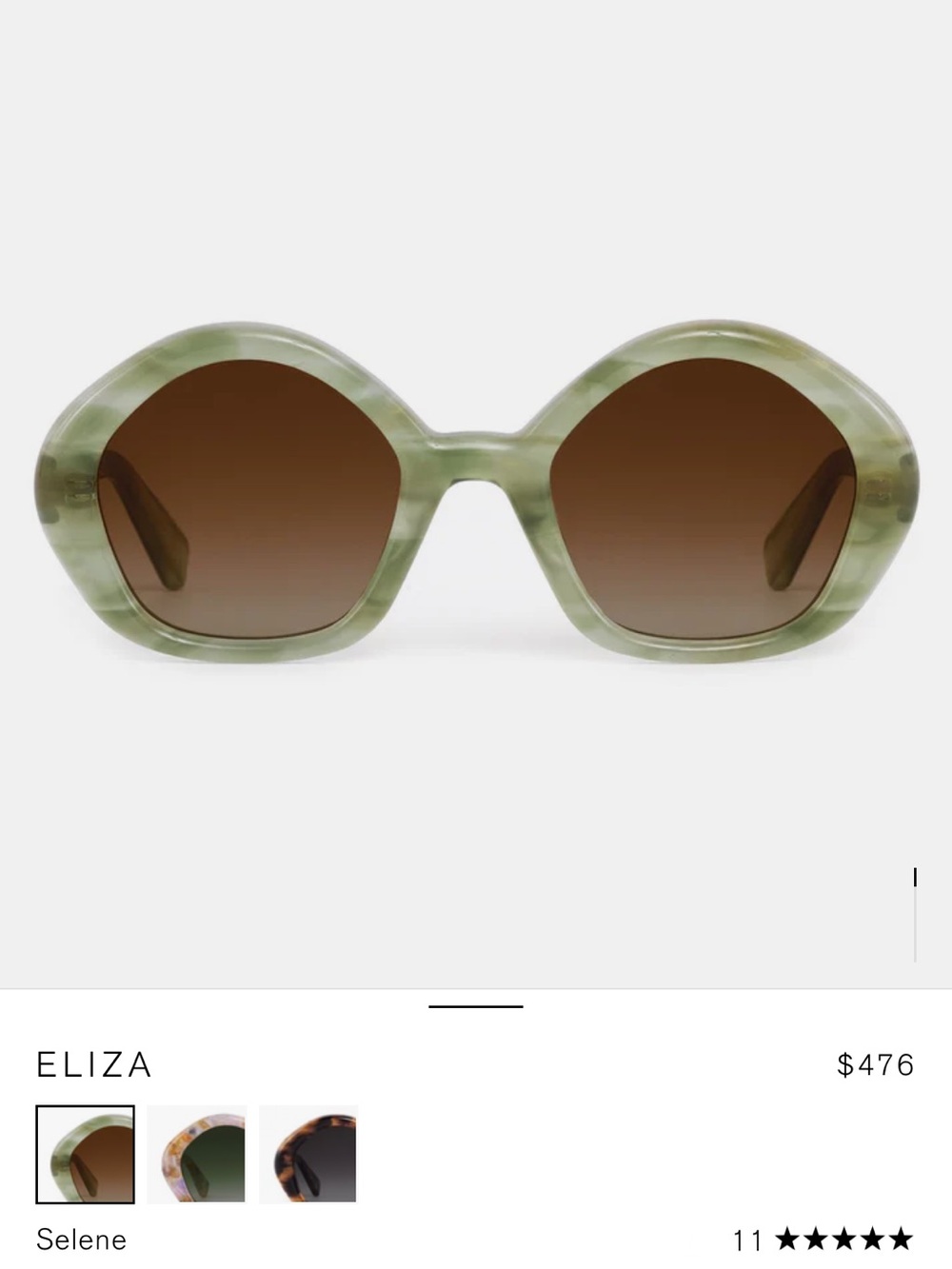 Selene Green Round Sunglasses